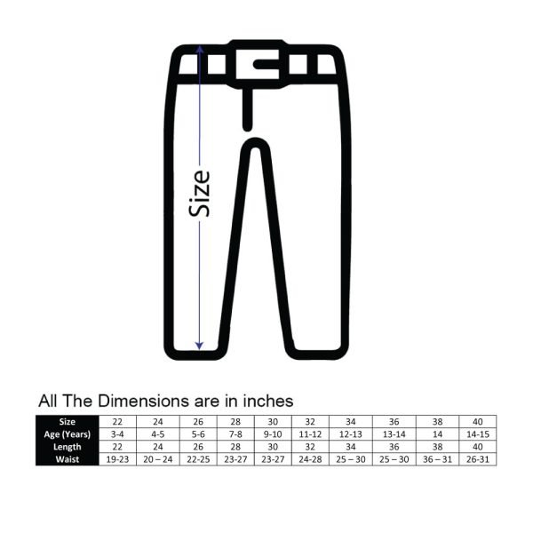 Pant Elastic New Size Chart