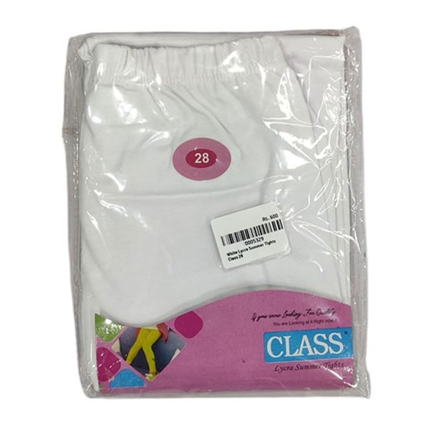 The Educator School WHITE COTTON LYCRA SUMMER TIGHTS